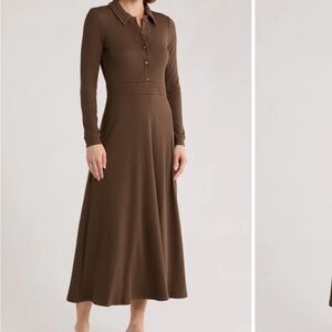 Long sleeve ribbed midi dress